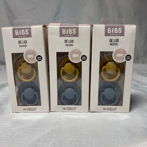 BIBS DE LUX Pacifier OS (0-3 Years) Silicone Round Nipple (3-2 Packs)